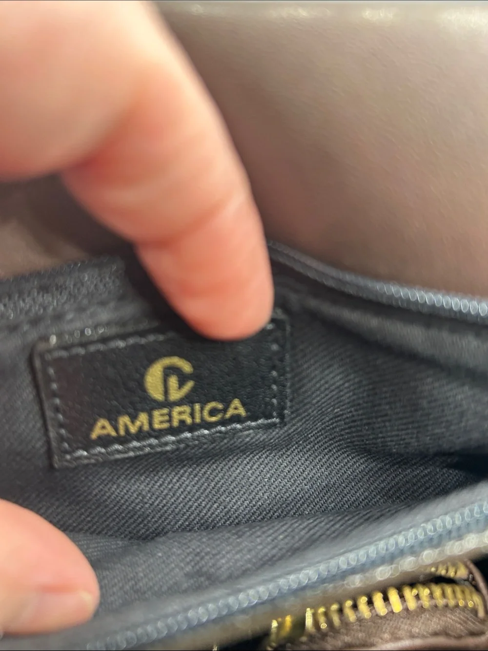 American Girl Dark Brown Leather Crossbody Bag with Gold Hardware - Picture 11 of 11